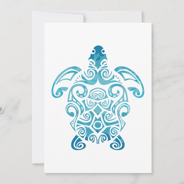 Maori Turtle Honu Art Tribal Tattoo Gift Idea Save The Date (Front)