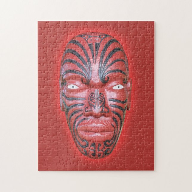 Maori War Canoe Figurehead Jigsaw Puzzle (Vertical)
