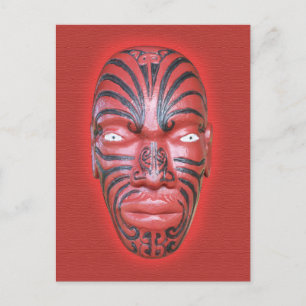 Maori War Canoe Figurehead - Postcard