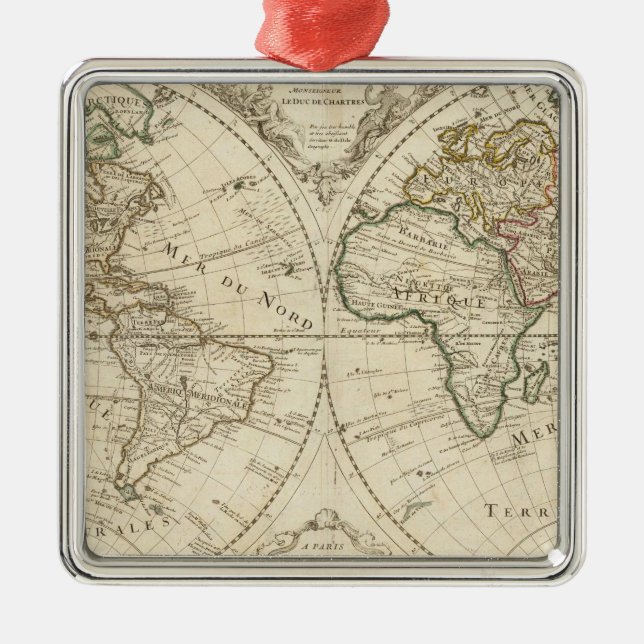 Map 2 metal ornament (Front)
