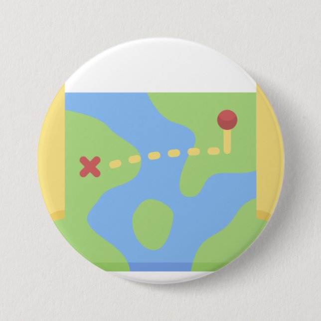 Map 3 Inch Round Button (Front)