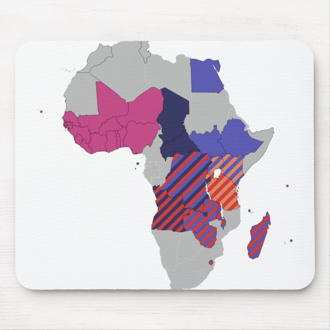 Map Africa Political Geography Continent Mouse Pad (Front)