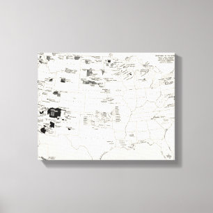 MAP: AMERICAN INDIANS 2 CANVAS PRINT