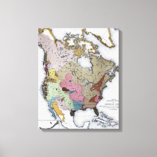 MAP: AMERICAN INDIANS 3 CANVAS PRINT (Front)