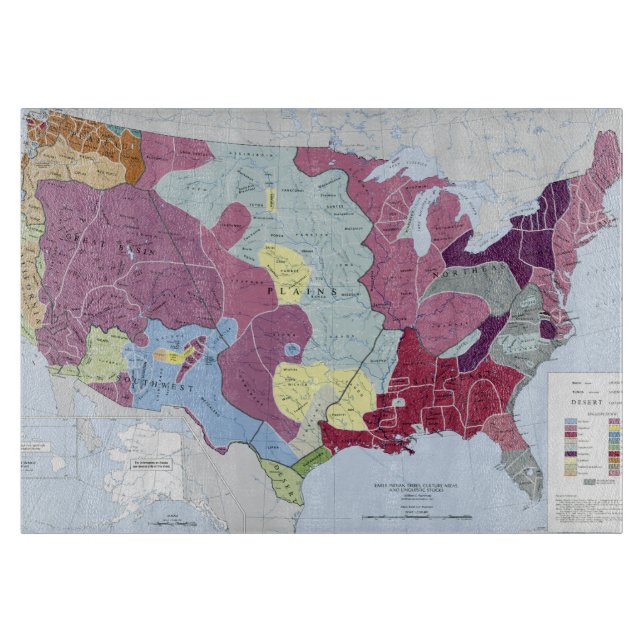 MAP: AMERICAN INDIANS CUTTING BOARD (Front)