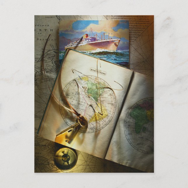 Map And Compass Postcard (Front)