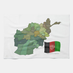 Map and Flag of Afghanistan Kitchen Towel