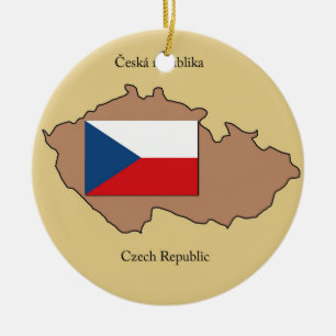 Map and Flag of Czech Republic  Ornament