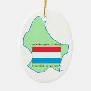 Map and Flag of Luxembourg Ornament