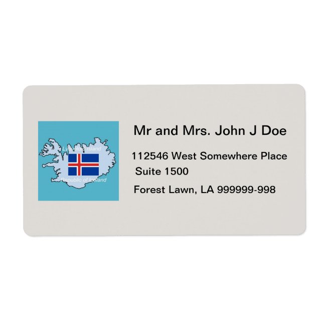 Map and Flag of Republic of Iceland (Front)