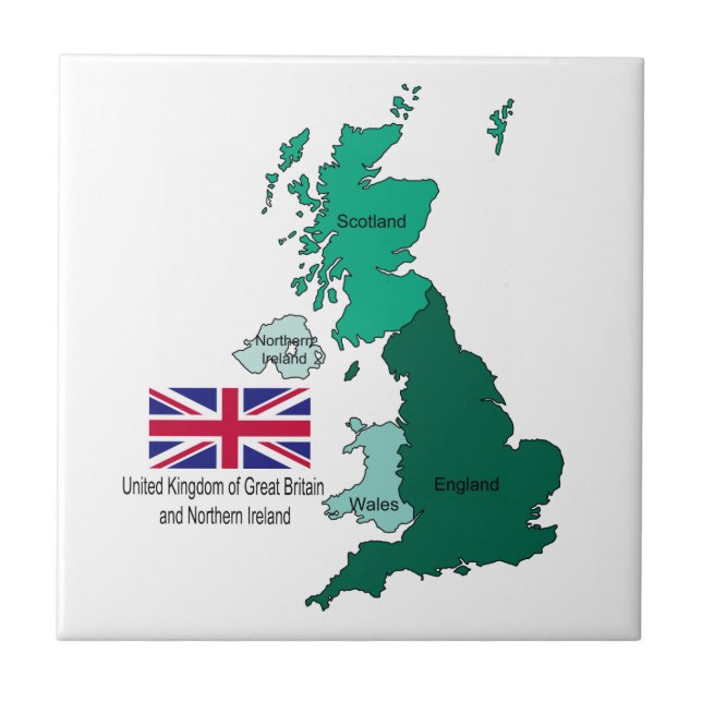 Map and Flag of the United Kingdom Tile (Front)