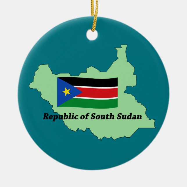 Map and Flag Republic of South Sudan  Ornament (Front)