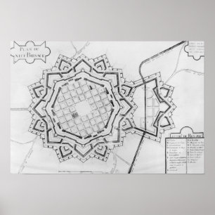 Map and fortifications of Neuf-Brisach Poster