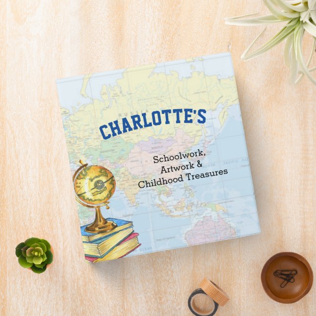 Map and Globe School Work and Art Work Binder (In Situ)