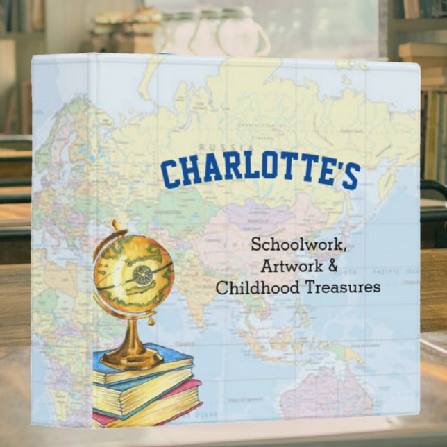 Map and Globe School Work and Art Work Binder (Creator Uploaded)