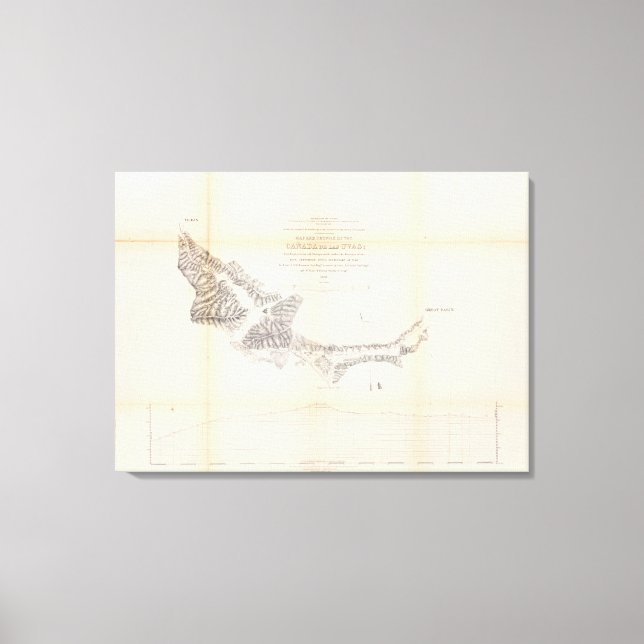 Map and Profile of Canada de las Uvas Canvas Print (Front)