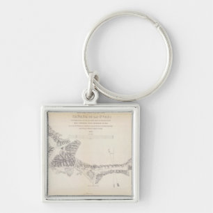 Map and Profile of Canada de las Uvas Keychain