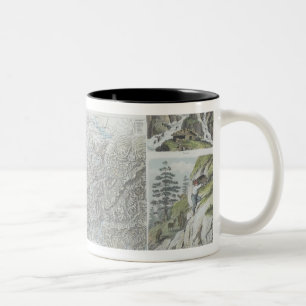 Map and Vignettes of Swiss Alps Two-Tone Coffee Mug