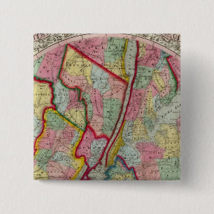 Map Around The City Of New York 2 Inch Square Button