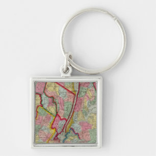 Map Around The City Of New York Keychain