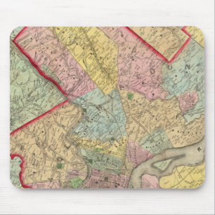 Map Around The City Of Philadelphia Mouse Pad