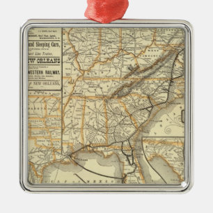 Map Atlantic Coast Line Metal Ornament