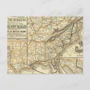 Map Atlantic Coast Line Postcard