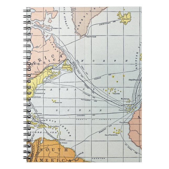 MAP: ATLANTIC VOYAGES NOTEBOOK (Front)