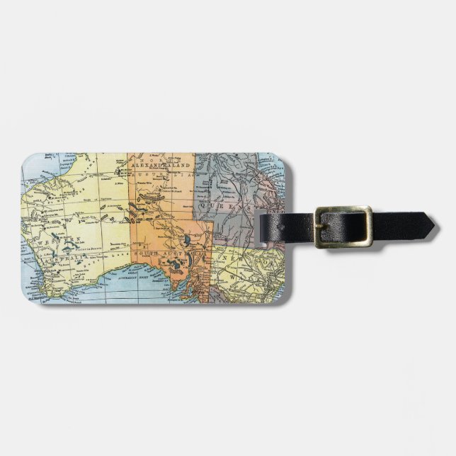 MAP: AUSTRALIA, c1890 Luggage Tag (Front Horizontal)