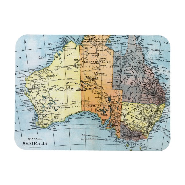 MAP: AUSTRALIA, c1890 Magnet (Horizontal)