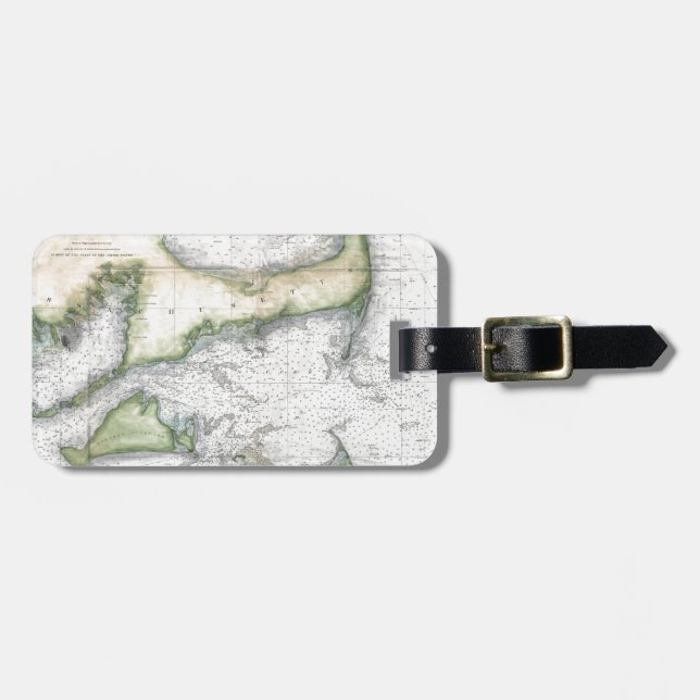 Map Cape Cod, Nantucket, Martha's Vineyard Luggage Tag (Front Horizontal)