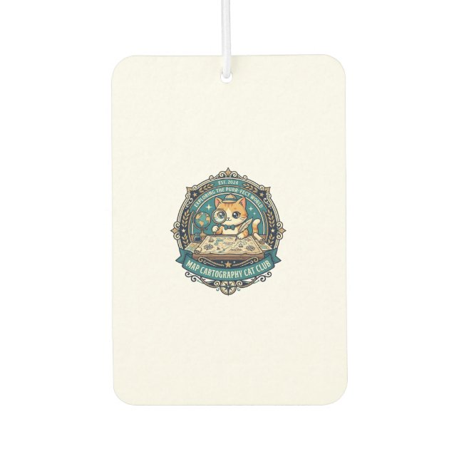 Map Cartography Cat Funny Cat Lover Design - Map C Air Freshener (Front)