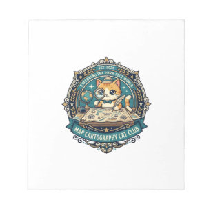 Map Cartography Cat Funny Cat Lover Design - Map C Notepad