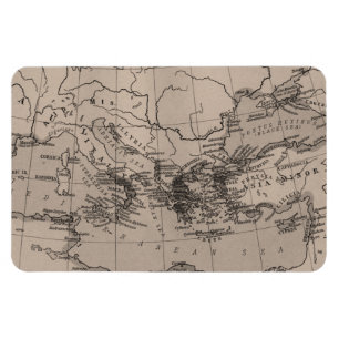 Map, Cartography, Geography, Mediterranean Sea Magnet