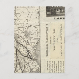 Map Central Vermont Railroad Postcard