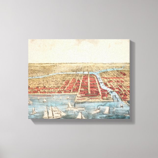 MAP: CHICAGO, c1857 Canvas Print (Front)