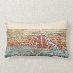 MAP: CHICAGO, c1857 Lumbar Pillow