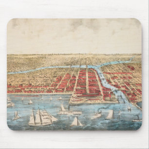 MAP: CHICAGO, c1857 Mouse Pad