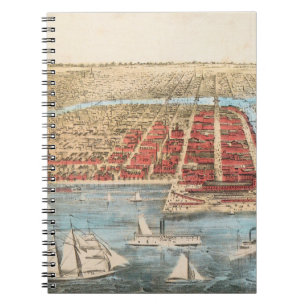 MAP: CHICAGO, c1857 Notebook