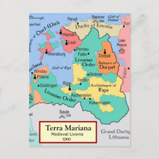 Map circa 1260 postcard