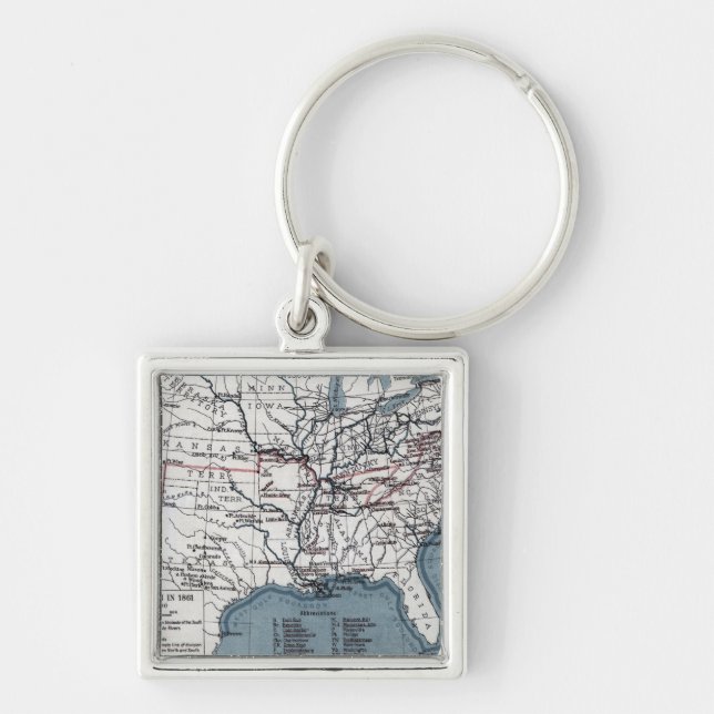 MAP: CIVIL WAR, 1861 KEYCHAIN (Front)