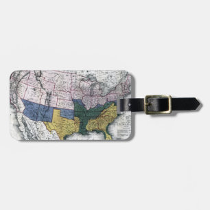 MAP: CIVIL WAR, 1864 LUGGAGE TAG