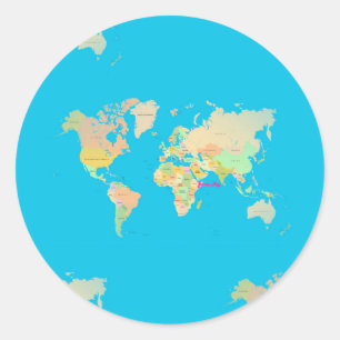 map classic round sticker