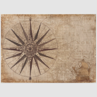 map compass tissue paper