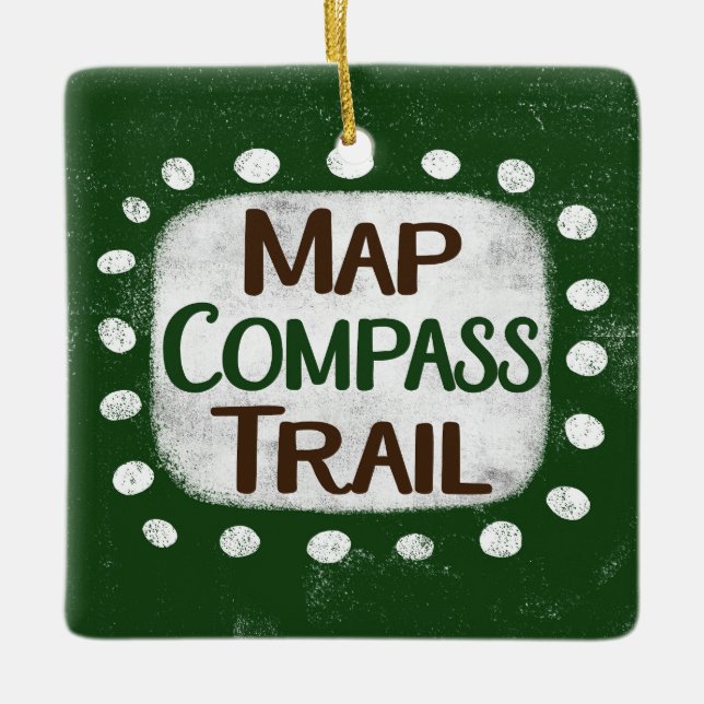 Map Compass Trail Ornament (Front)