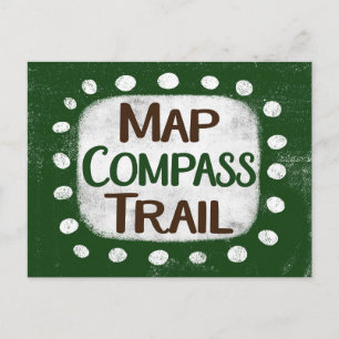 Map Compass Trail Postcard