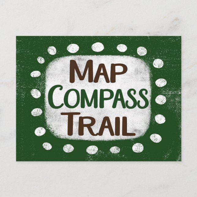 Map Compass Trail Postcard (Front)