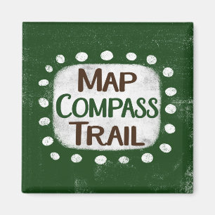 Map Compass Trail Refrigerator Magnet