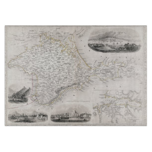 MAP: CRIMEA, c1855 Cutting Board