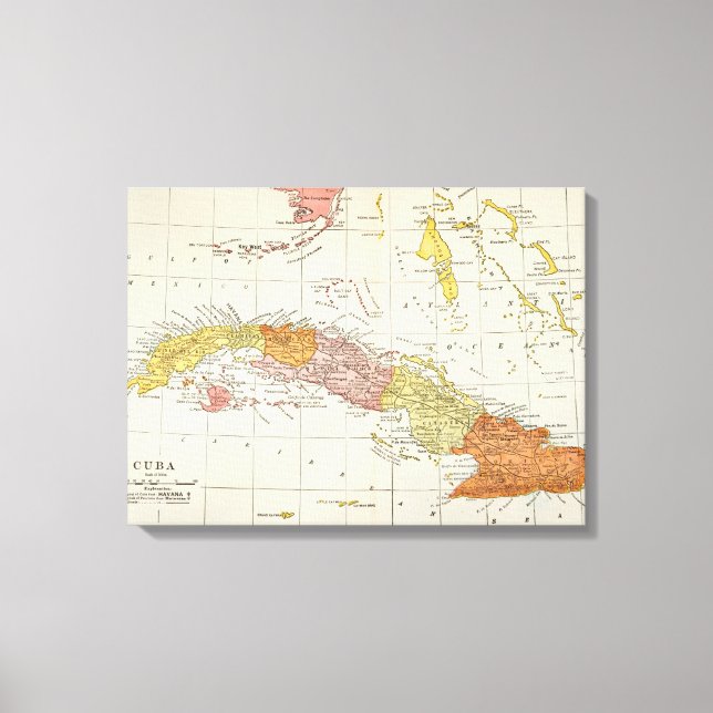 MAP: CUBA, 1900 CANVAS PRINT (Front)